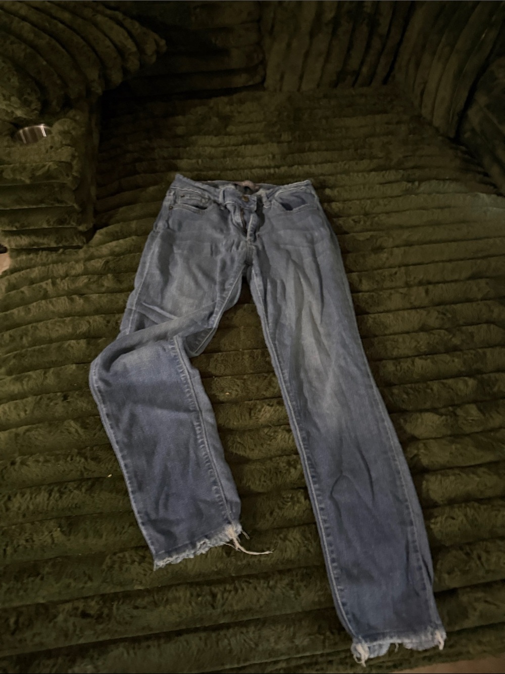 Just USA Women's Light Blue Skinny Jeans with Frayed Hem